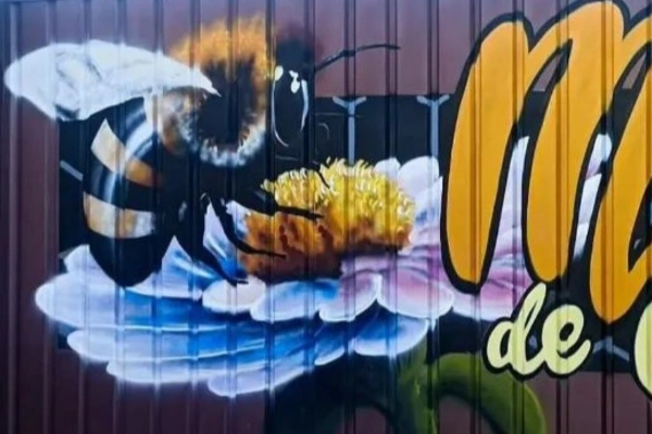 Detella de graffiti para empresa de miel